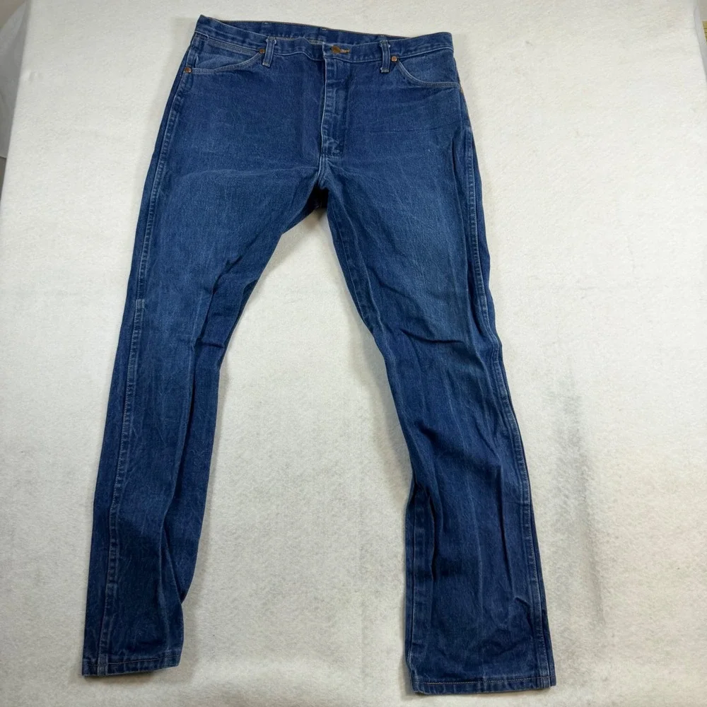 Wrangler 13MWZ Cowboy Cut Original Fit Mens Jeans Blue 38x32 Indigo Denim